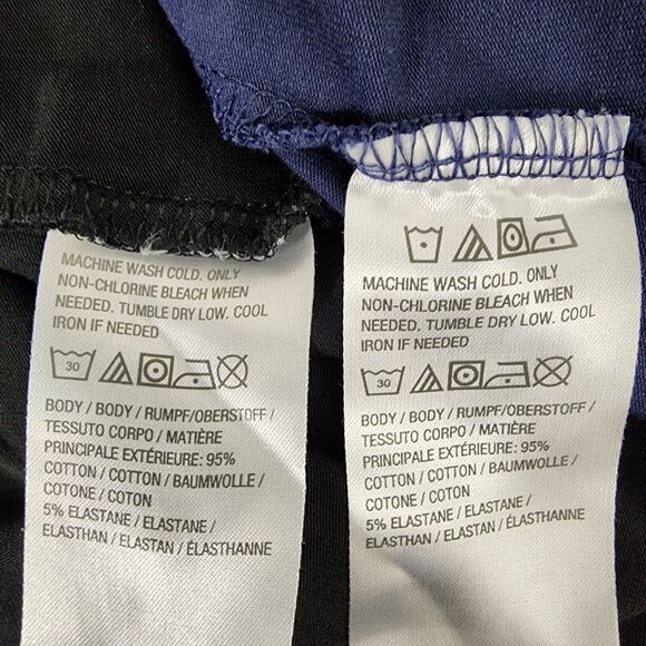 Denim & Co. Women Tops Large Essentials AnyWear Jersey Set 2 Blue Black A378932 - Picture 10 of 11